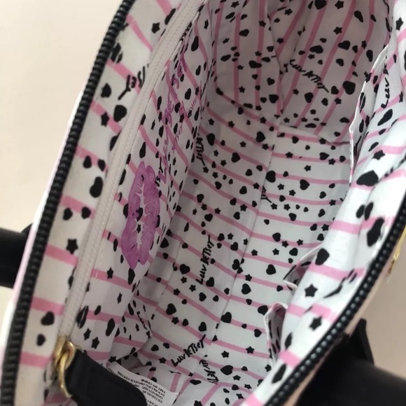 Luv💋Betsey Johnson Blk Cat Blush Pink Crossbody - Picture 7 of 8